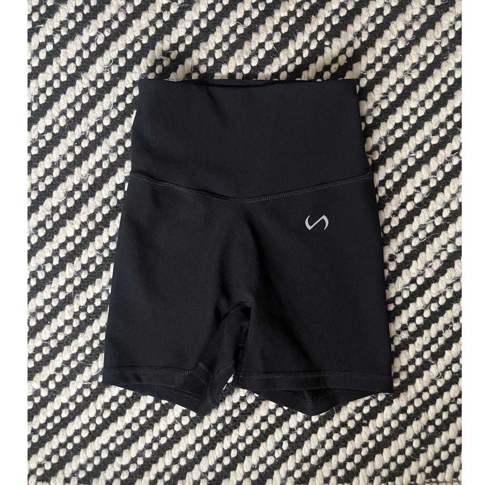 TLF Apparel Womens Black High Waisted Biker Shorts Athletic Gym XS